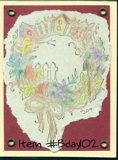 Birdhouse Wreath Birthday Card